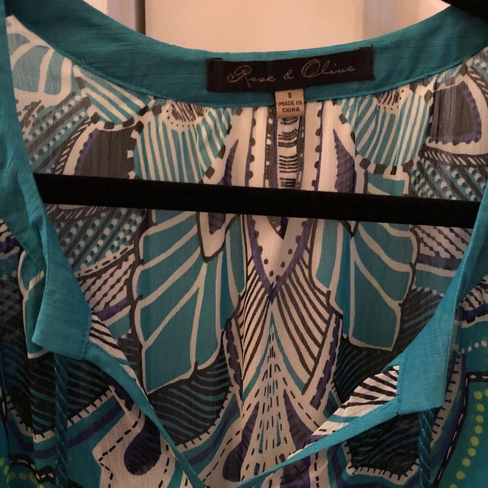 Semi sheer floral tunic with tie front